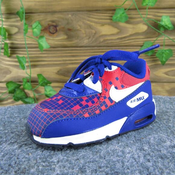 Nike Boys Sneaker Air Max 90 Premium Sz T 6 Medium Blue Synthetic‎ Lace Up - Picture 1 of 6